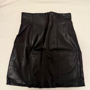 Elegant Black Leather Skirt